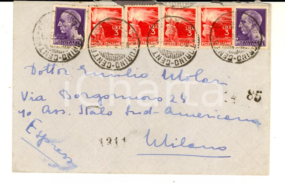 Cartolina originale da collezione 1946 STORIA POSTALE  REPUBBLICA Affrancatura mista Lire 3  Giulio Cesare Lire 1 1