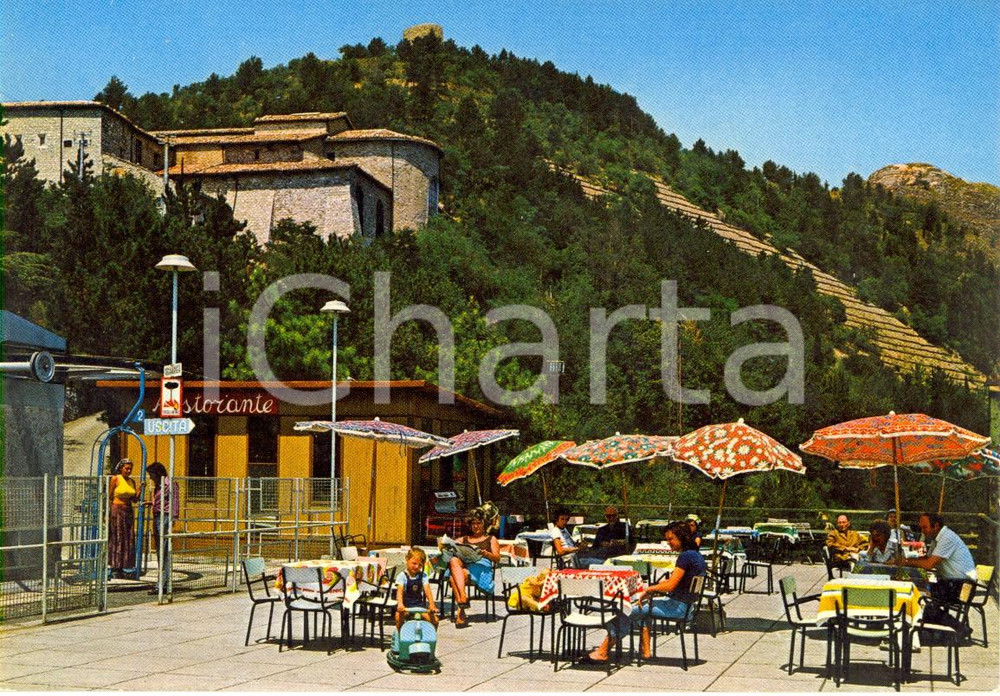Cartolina originale da collezione 1970 ca GUBBIO Ristorante bar FUNIVIA  Vetta MONTE INGINO Cartolina VINTAGE 1