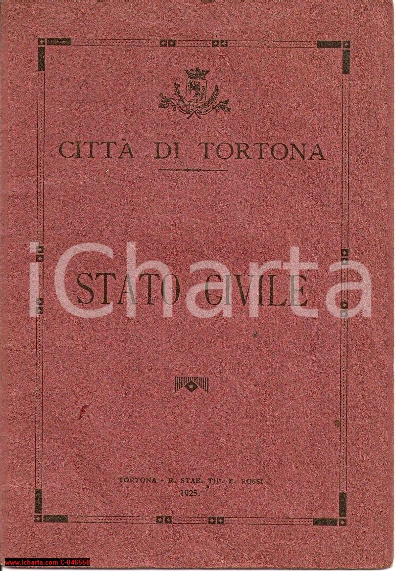 Documento originale, autentico 19251933 TORTONA Libretto stato civile Ermete FERLINI Luigia BALBI 1