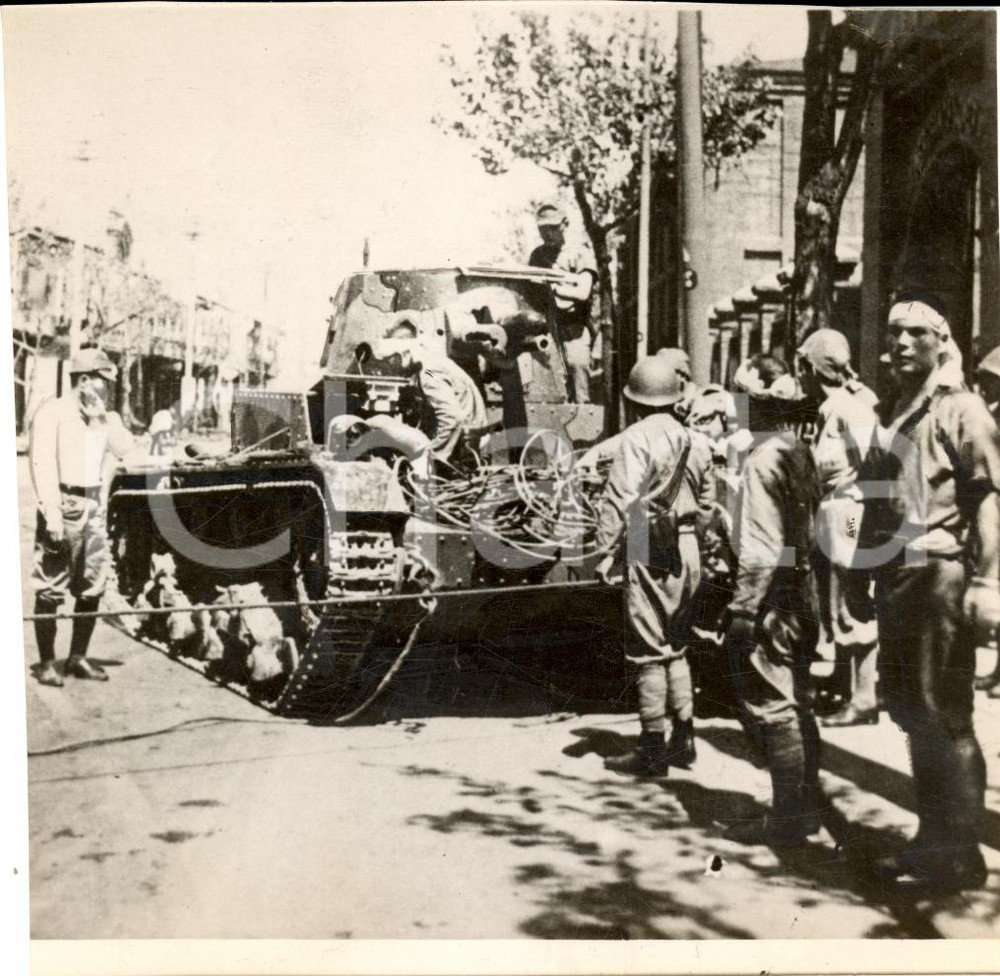 Fotografia d epoca originale 1937 CINA Guerra CINOGIAPPONESE Un carro d assalto cinese Fotografia 1