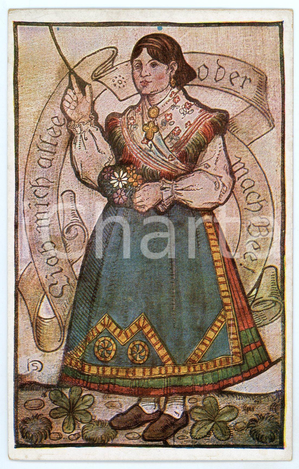 1910 ca Artist Matthäus SCHIESTL - Liab mich allee oder mach Bee - Postcard  Cartolina postale d'epoca, non viaggiata. GOOD/buono  Formato: 9x14 cm originale e autentica 1