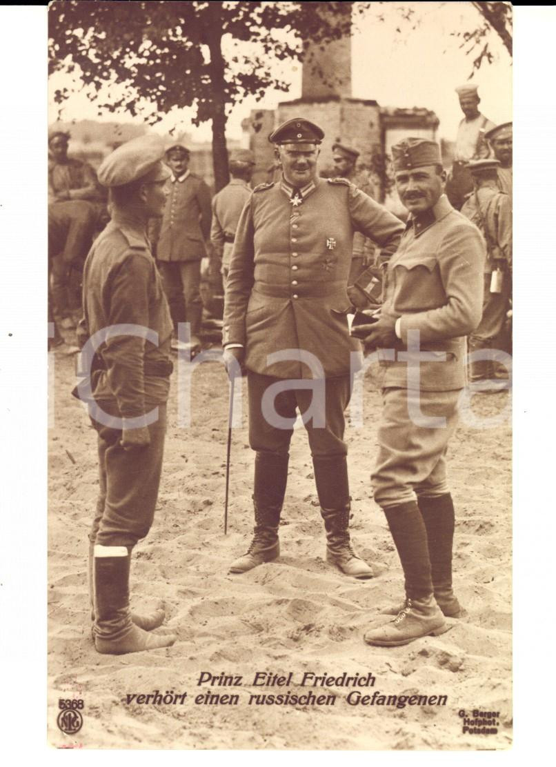 Cartolina originale da collezione 1930 ca Eitel Federico di PRUSSIA con prigioniero russo in guerra Cartolina 1