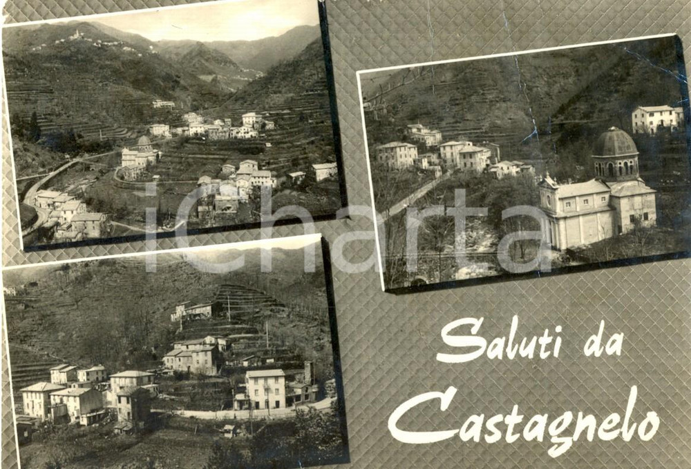 Cartolina originale da collezione 1965 LORSICA GE Vedutine panoramiche della frazione CASTAGNETO FG VG 1