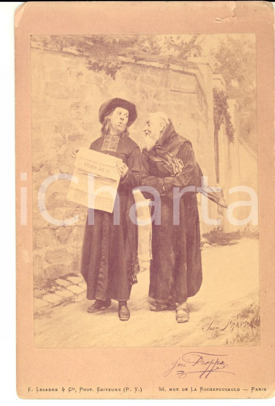 Fotografia d epoca originale 1890 ca JosÃ© FRAPPA Religiosi a passeggio Cartealbum LECADRE & CIE PARIS 1