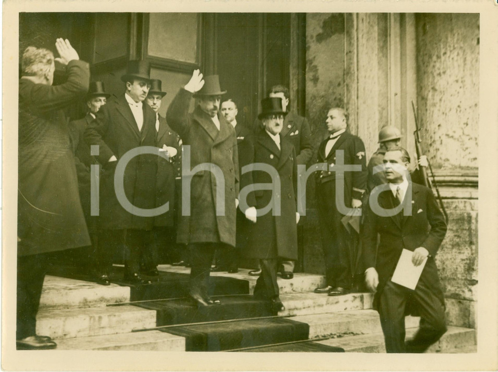 Fotografia d epoca originale 1931 ROMA Rappresentanti CAMERA DEPUTATI per auguri a VITTORIO EMANUELE III Foto 1