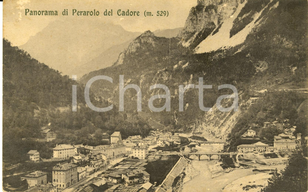Cartolina originale da collezione 1920 ca PERAROLO DI CADORE BL Veduta panoramica Cartolina postale FP NV 1
