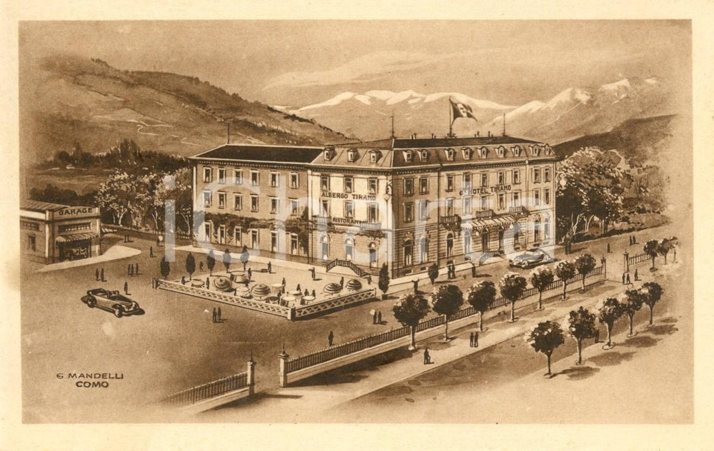Cartolina originale da collezione 1950 TIRANO (SO) VALTELLINA Veduta del Grand Hotel TIRANO *Cartolina FP VG 1