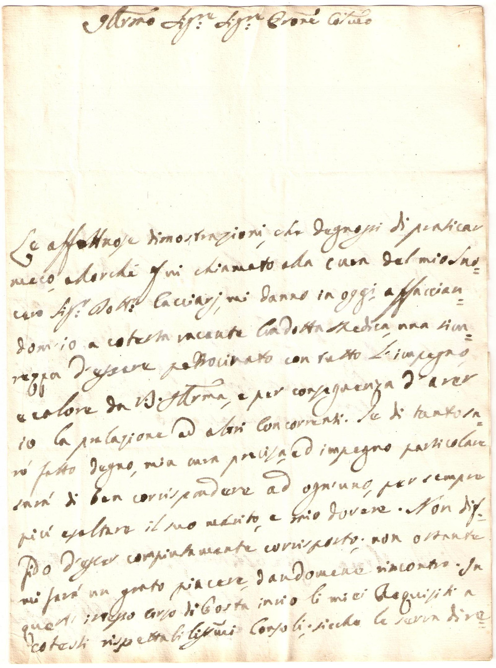 Manoscritto, lettera originale 1793 CIVITA CASTELLANA (VT) Medico LUCARELLI si candida 1