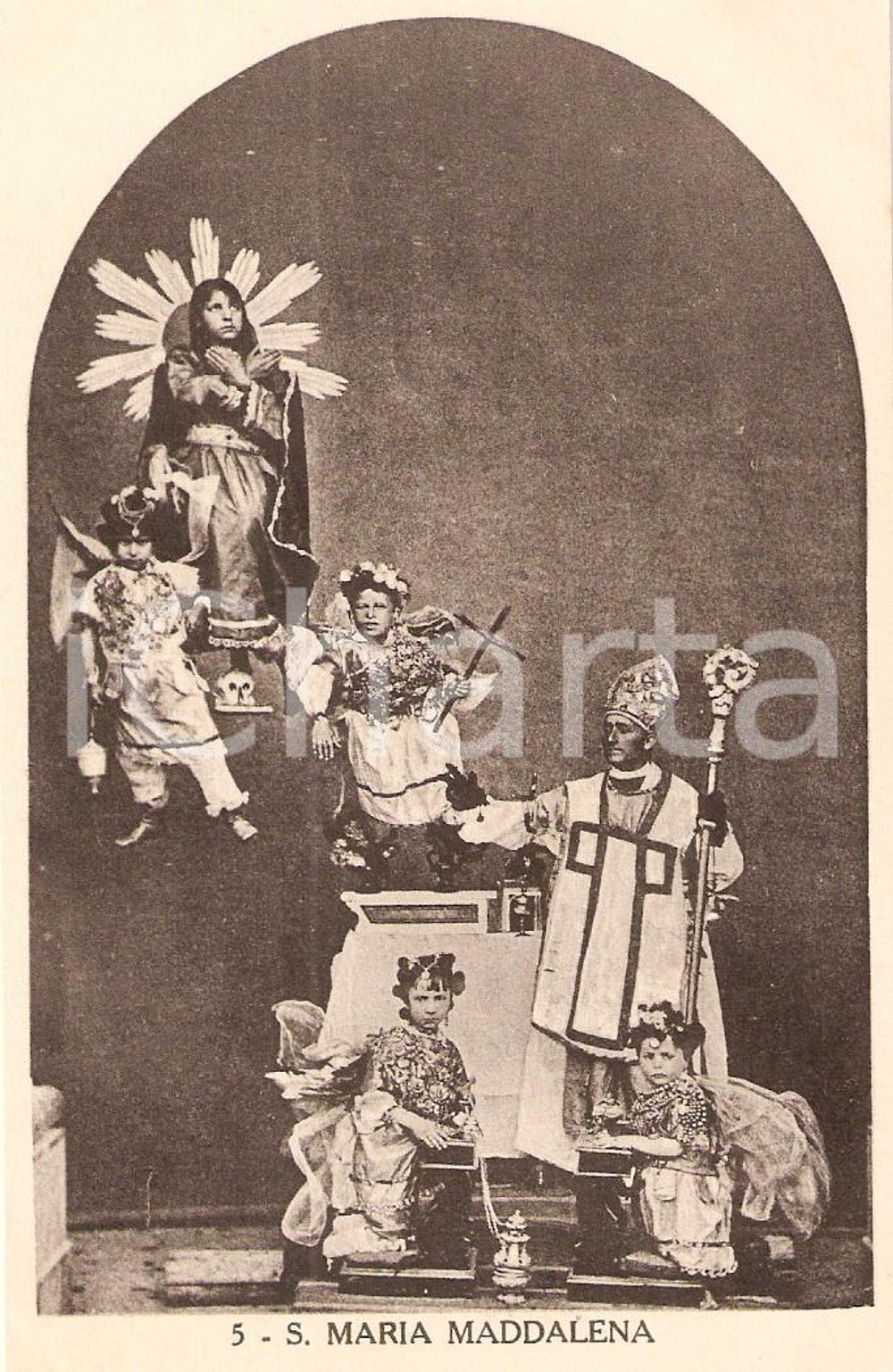 Cartolina originale da collezione 1930 ca CAMPOBASSO Sagra dei Misteri SANTA MARIA MADDALENA *Cartolina n. 5 1