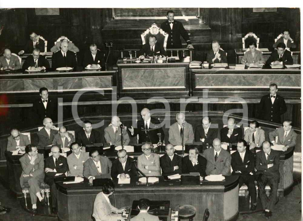 Fotografia d epoca originale 1958 ROMA Discorso di Amintore FANFANI al Senato Fotografia 18x13 cm 1
