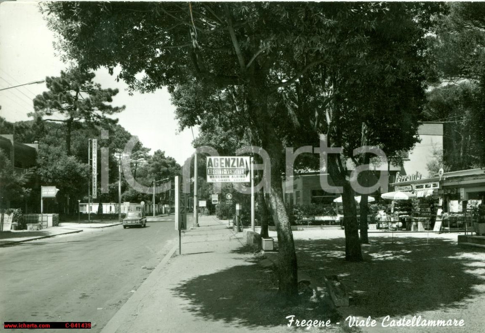 Cartolina originale da collezione 1971 FIUMICINO RM Viale Castellammare a FREGENE FG VG 1