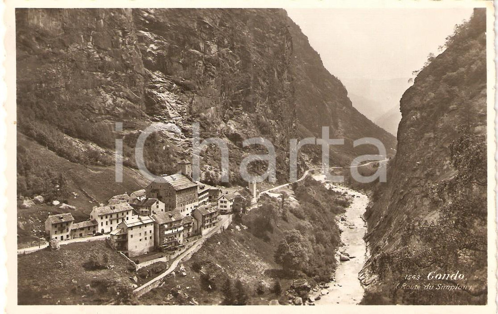 Cartolina originale da collezione 1950 ca ZWISCHBERGEN GONDO SVIZZERA Strada del SEMPIONE Cartolina FP NV 1