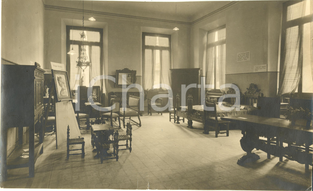 Fotografia d epoca originale 1930 AREZZO Esposizione mobili Ditta Amedeo BARSOTTI Mostra Artigianato Foto 1