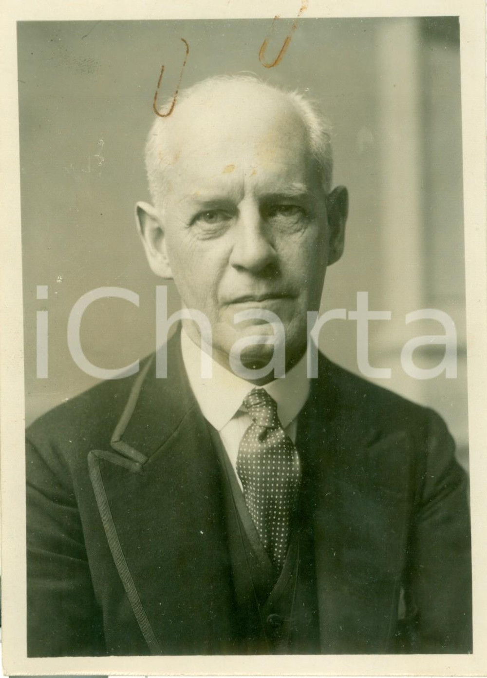 Fotografia d epoca originale 1932 STOCKHOLM SWEDEN John GALSWOTHY Premio NOBEL per la letteratura Ritratto 1