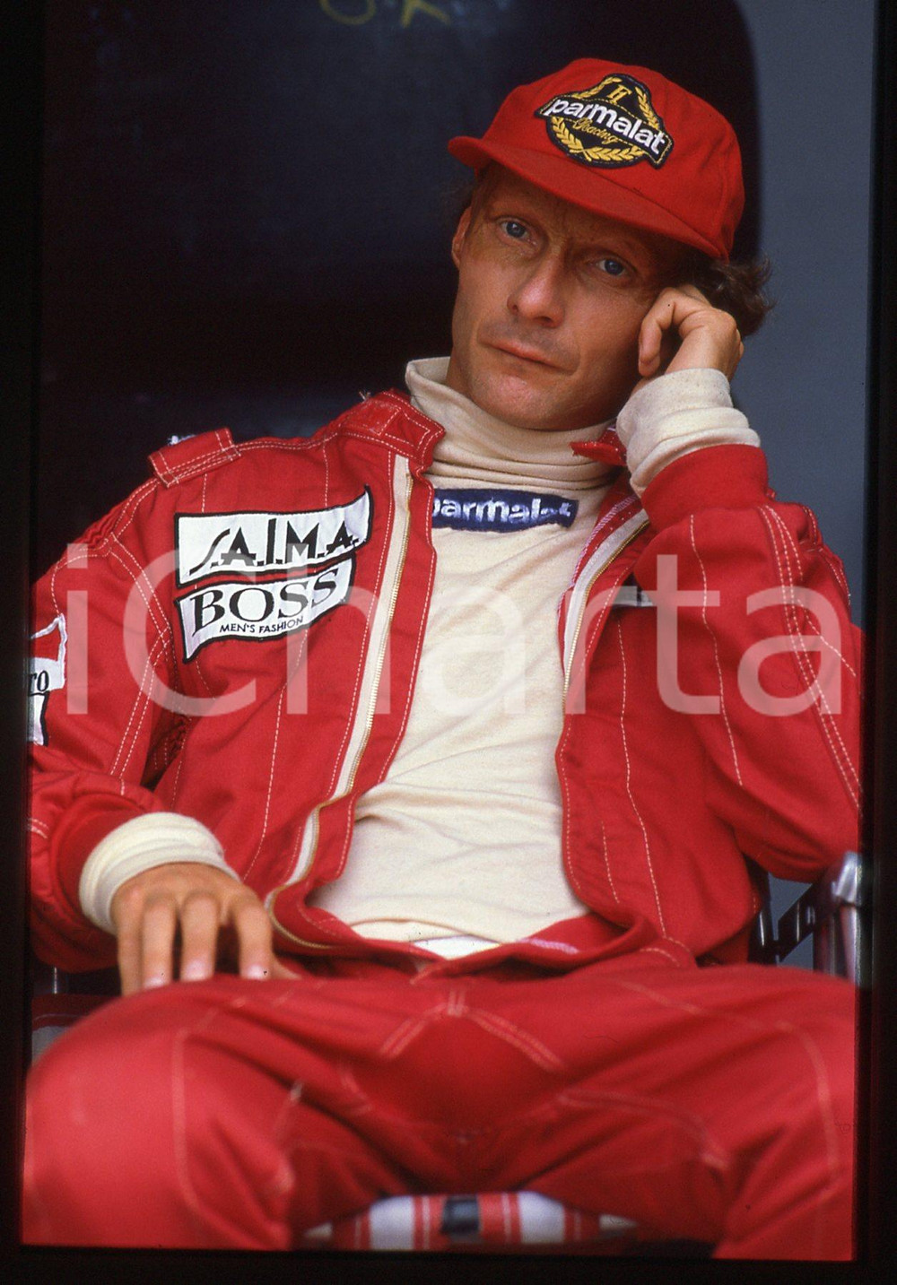 Fotografia d epoca originale 35mm vintage slide 1984 GRAN PREMIO MONZA Niki LAUDA Ritratto del pilota 4 1