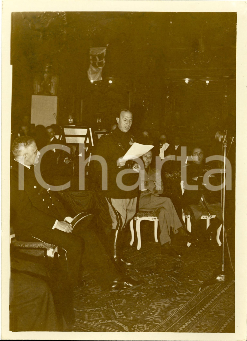 Fotografia d epoca originale 1939 TORINO Dino ALFIERI discorso con Hans Georg VON MACKENSEN Ambasciatore Foto 1