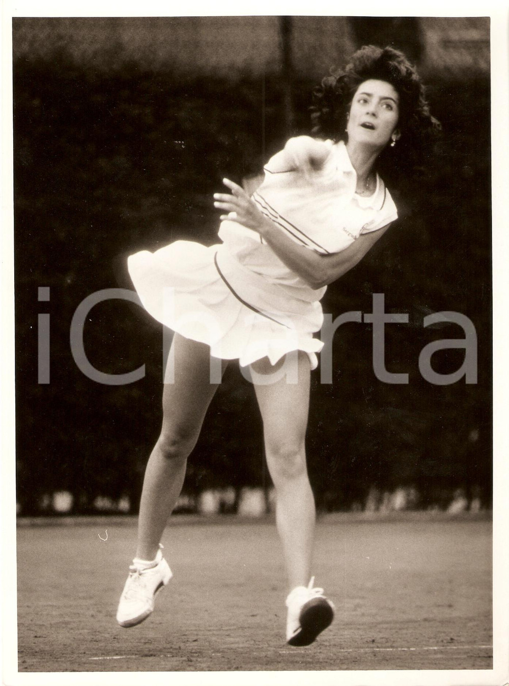 Fotografia d epoca originale 1980 ca ITALIA Tennis Amalia DELL ORSO allenamento Sponsor SERGIO TACCHINI Foto 1