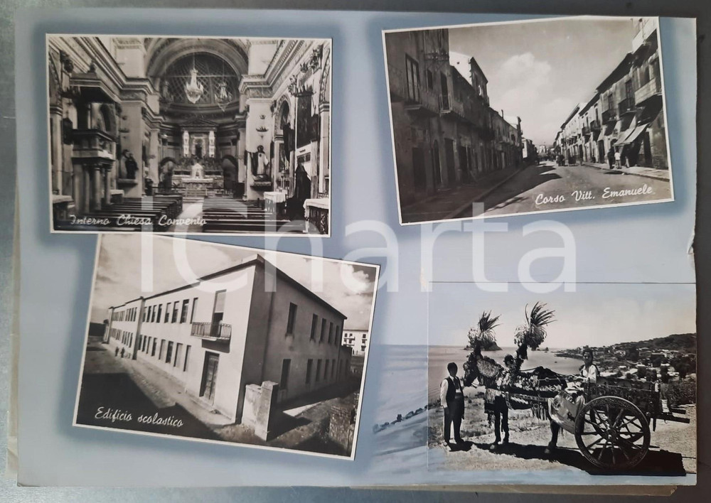 Stampa, bozzetto originale 1965 ca RAVANUSA Vedutine  Chiesa  Maria SS. Assunta Bozzetto cartolina 37x26 1