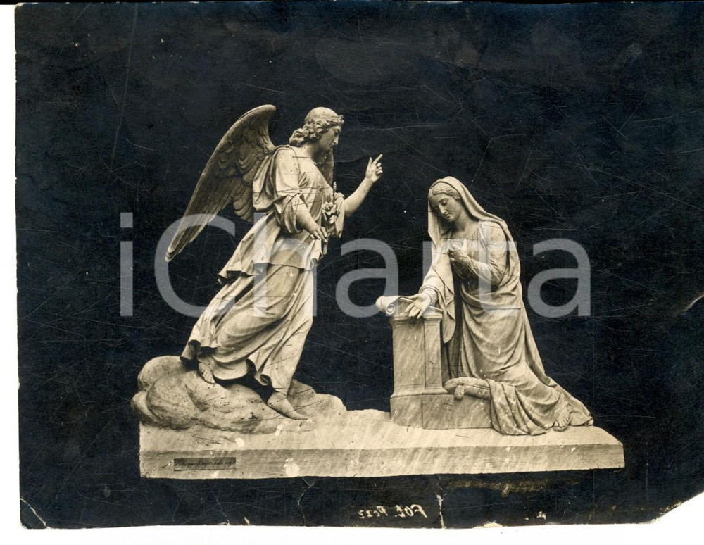 Fotografia d epoca originale 1920 ca COMO Chiesa dell ANNUNCIATA  Giuseppe BAYER Annunciazione Foto opera 1