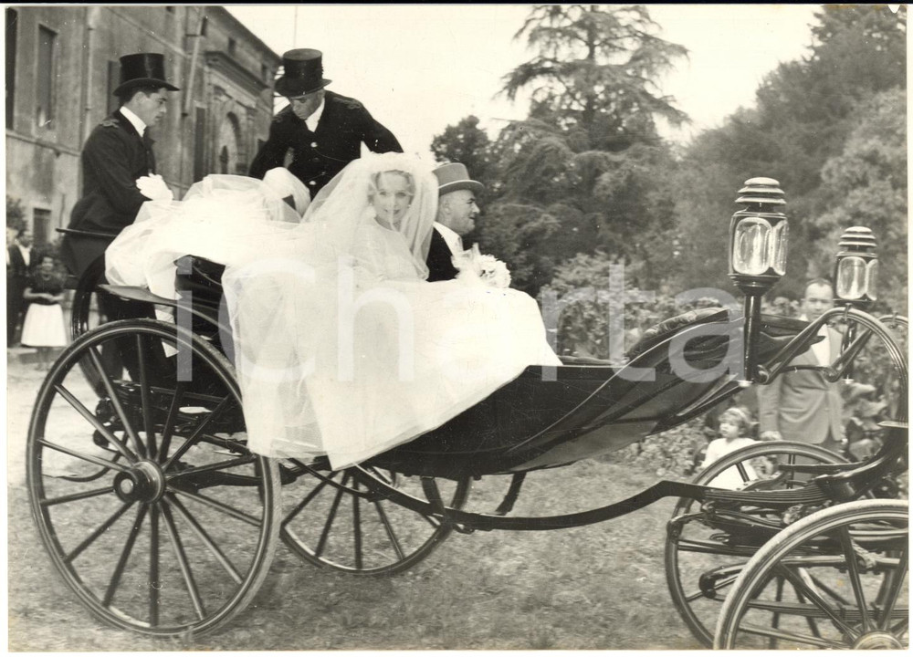 1960 ca VESCOVANA Nozze Carla NANI MOCENIGO -Franco ENRIQUEZ - Sposa in carrozza
