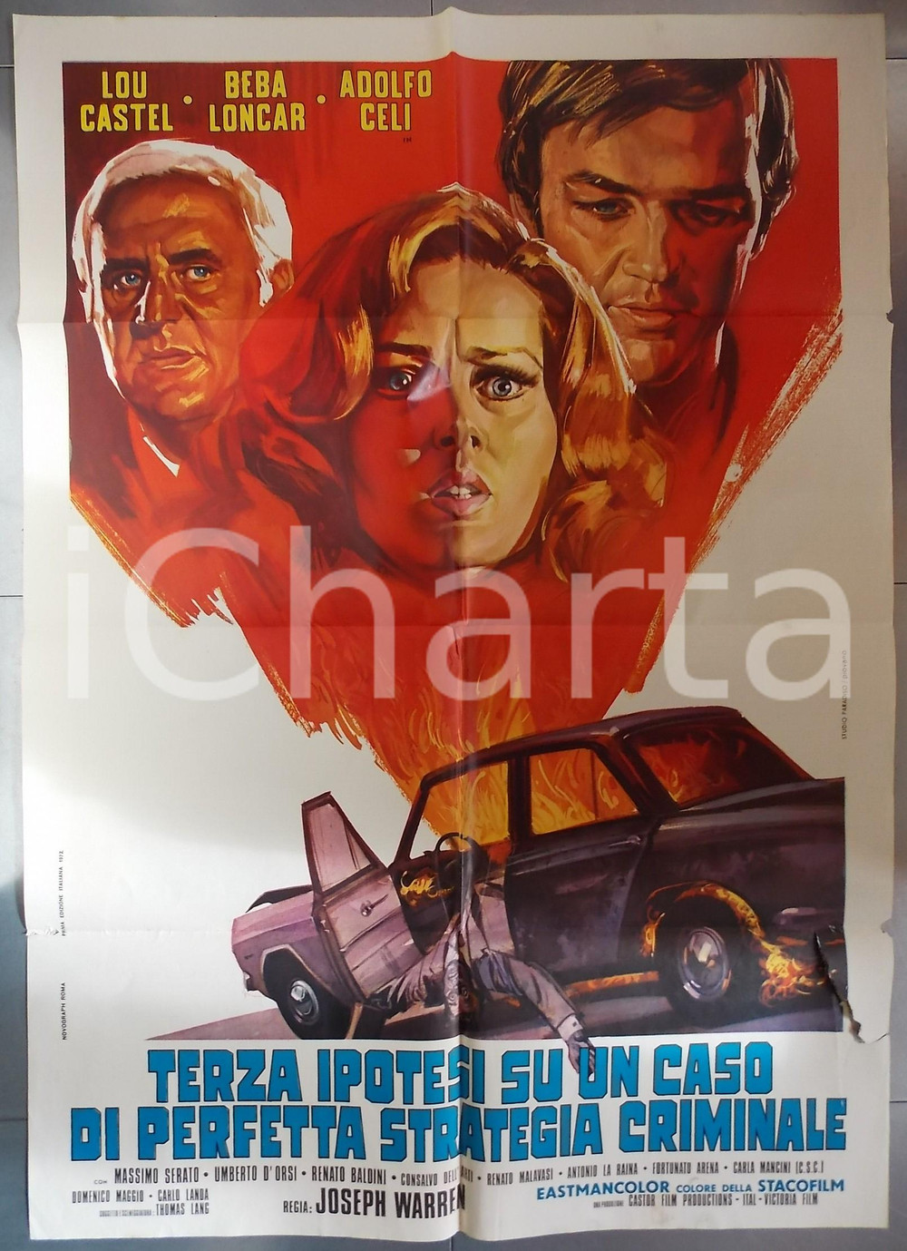 Materiale cinematografico d’epoca 1972 TERZA IPOTESI SU UN FATTO DI PERFETTA STRATEGIA CRIMINALE manifesto 100x140 1