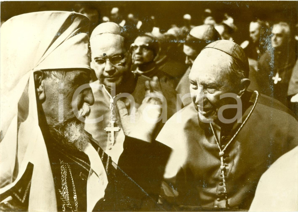 Fotografia d epoca originale 1969 ROMA Sinodo Vescovi Card. Josyf SLIPYJ Terence COOKE Norman GILROY Foto 1