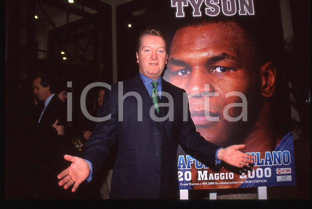 35mm vintage slide* 2000 MILANO Frank WARREN promuove incontro boxe Mike TYSON 8