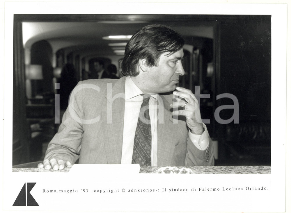Fotografia d epoca originale 1997 ROMA Leoluca ORLANDO sindaco di Palermo Fotografia 24x17 cm 1