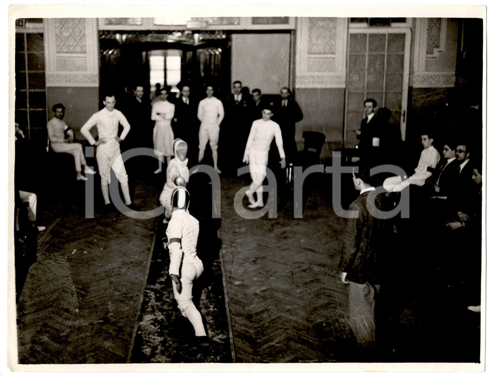 Fotografia d'epoca originale 1936 MILANO Gare di scherma Dopolavoro NORD EDISON Foto 1
