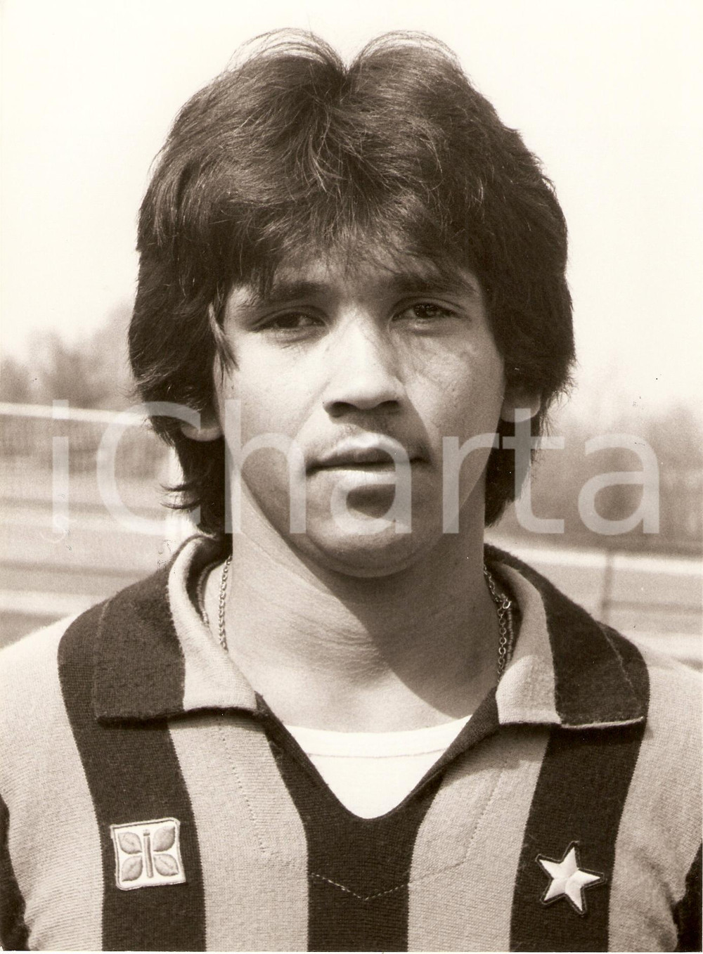 Fotografia d epoca originale 1980 circa INTER Calcio BUGRE Ritratto Attaccante Fotografia 1
