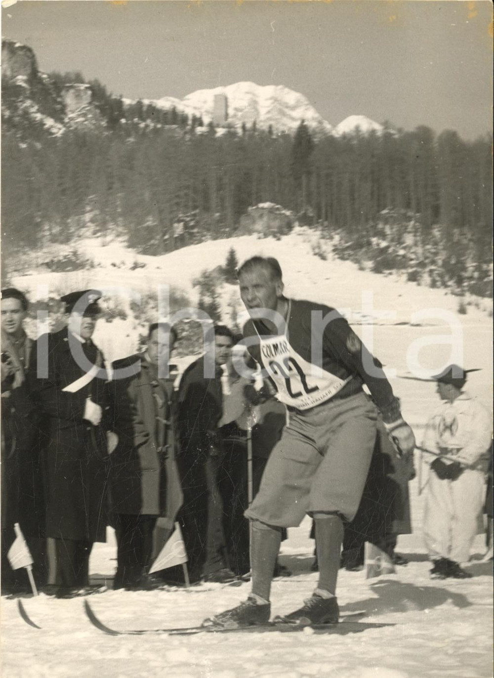 1955 CORTINA Internazionali SCI DI FONDO 15 KM - Fyodor TERENTIEV in gara *Foto