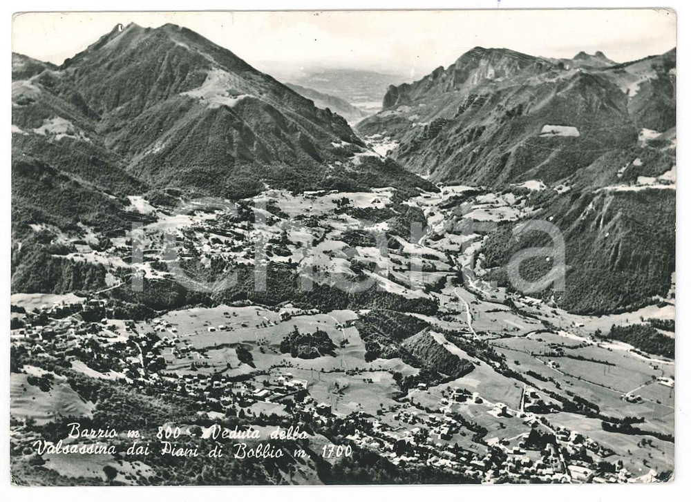 Cartolina originale da collezione 1964 BARZIO Veduta della Valsassina dai PIANI DI BOBBIO Cartolina FG VG 1