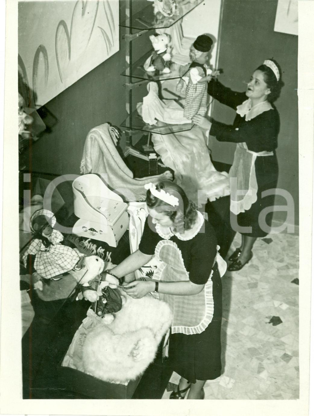 Fotografia d epoca originale 1938 MILANO Allestimento Mostra del Corredino Italiano FOTOGRAFIA 1