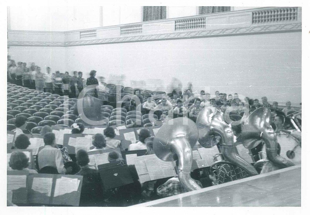 Fotografia d epoca originale 1953 MARCELLUS NY Marcellus Central High School  Banda musicale Foto 13x9 cm 1