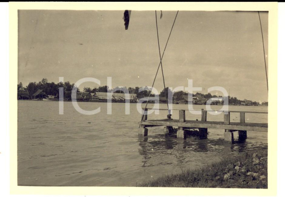 Fotografia d epoca originale 1925 BANGKOK THAILANDIA Una veduta del fiume  Foto VINTAGE 11x8 cm 1