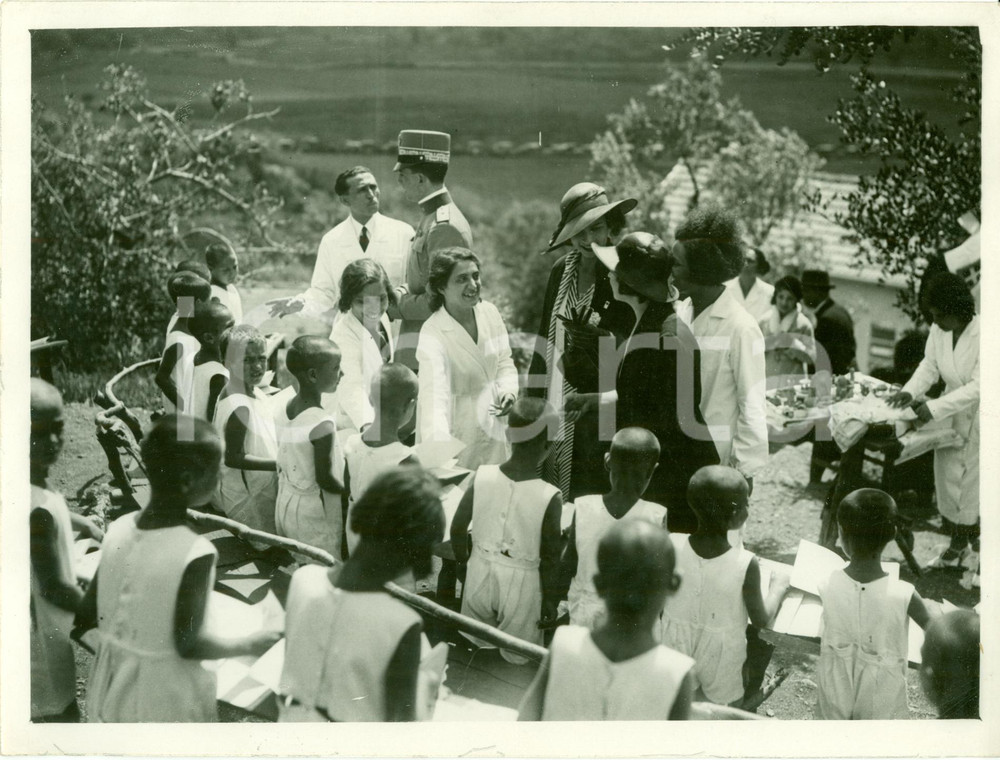 Fotografia d epoca originale 1932 PALERMO Principi di PIEMONTE inaugurano padiglioni CASA DEL SOLE Foto 1