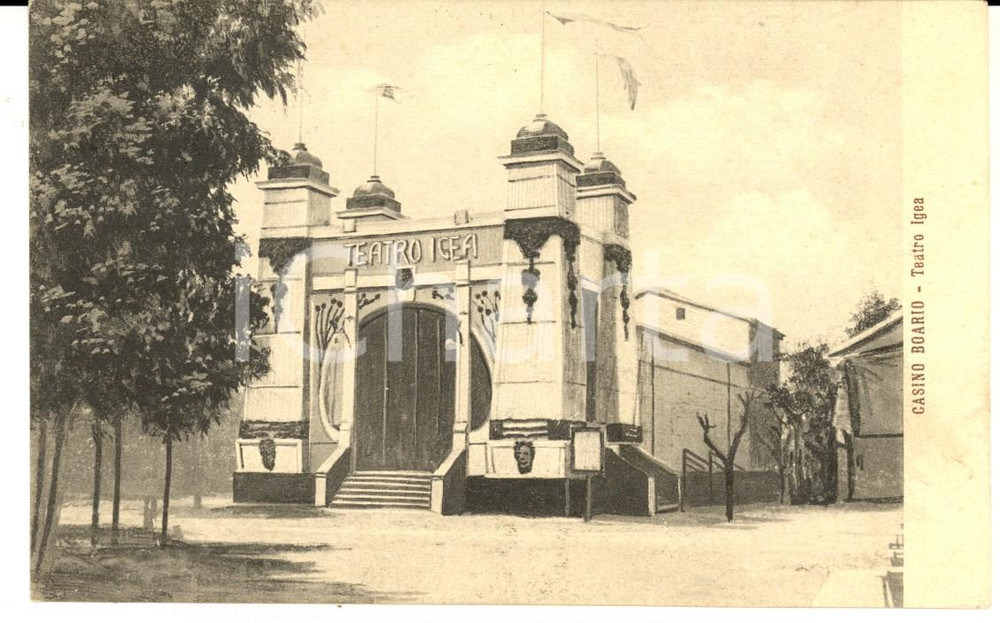 Cartolina originale da collezione 1907 CASINO BOARIO BS Veduta del Teatro IGEA Cartolina postaleFP VG 1