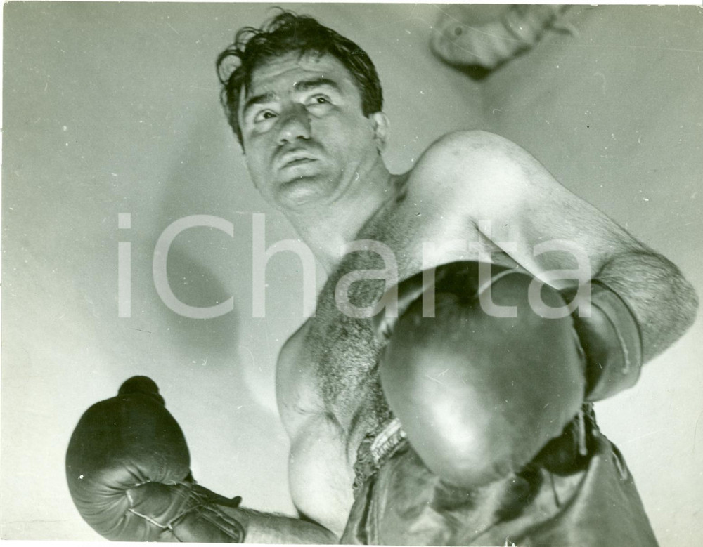 Fotografia d epoca originale 1938 MILANO Boxe Pugile Saverio TURIELLO prima del match vs Carlo ORLANDI Foto 1