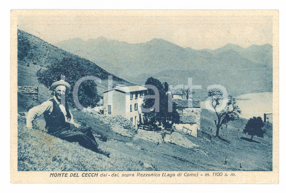 Cartolina originale da collezione 1930 REZZONICO MONTE DEL CECCH Cartonina animata RARA 1