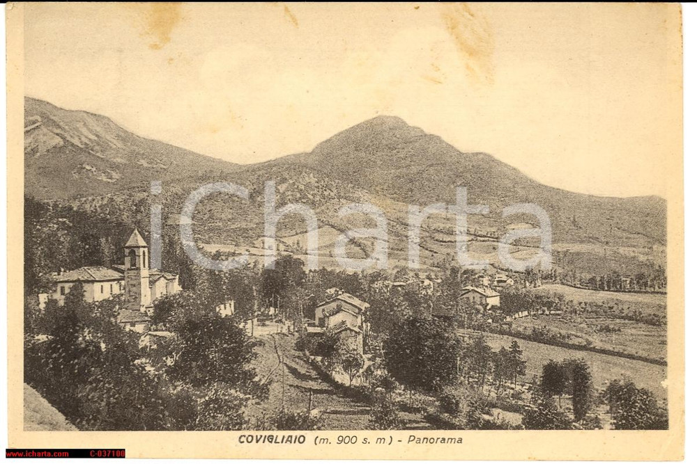 Cartolina originale da collezione 1936 COVIGLIAIO Fiorenzuola Veduta generale FG VG 1