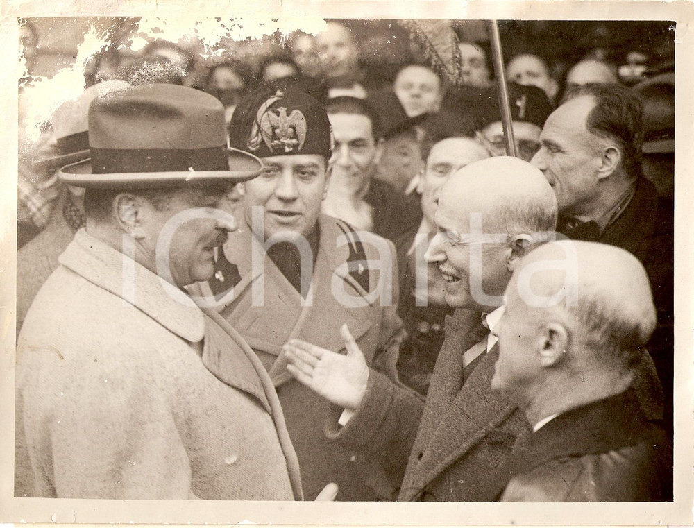 Fotografia d epoca originale 1937 MILANO Milan STOJADINOVIC Galeazzo CIANO Stabilimento PIRELLI DANNEGGIATA 1