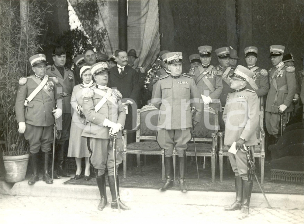 Fotografia d epoca originale 1932 ROMA Pietro GAZZERA assiste al saggio degli allievi del COLLEGIO MILITARE 1