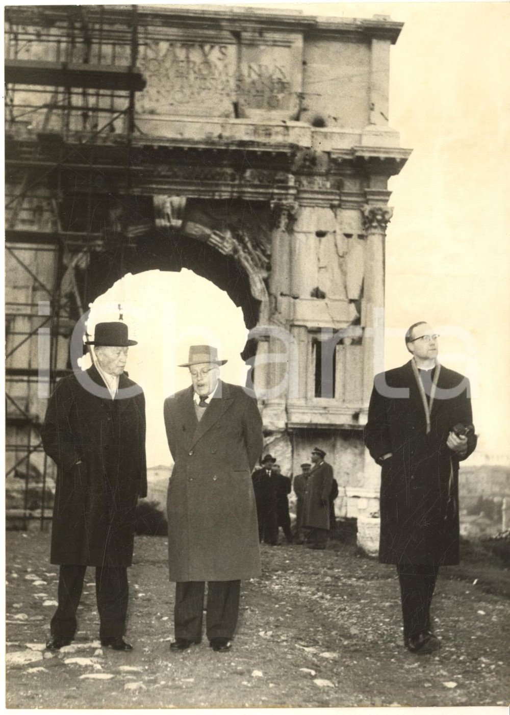 1960 ROMA Cancelliere Konrad ADENAUER in visita al Foro Romano *Foto 13x18 cm