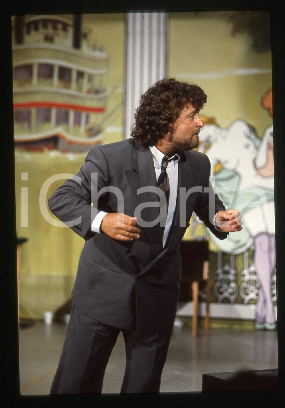 35mm vintage slide* 1992 TEATRO - SATIRA Beppe GRILLO in scena (6)