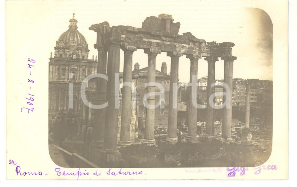 1907 ROMA Veduta del Tempio di Saturno *Fotocartolina