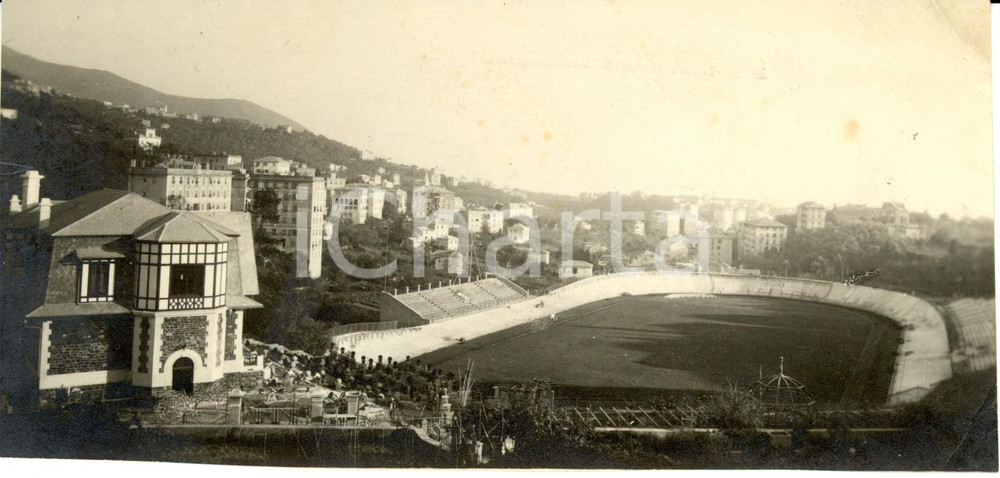 Fotografia d epoca originale 1930 ca GENOVA Veduta panoramica Stadio NAFTA oggi CARLINI Fotografia 1