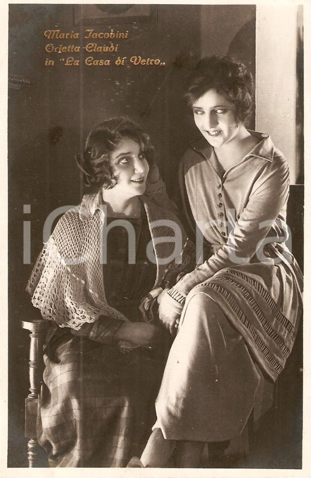 Cartolina originale da collezione 1920 CASA DI VETRO Maria JACOBINI Orietta CLAUDI Film Gennaro RIGHELLI Cartolina 1