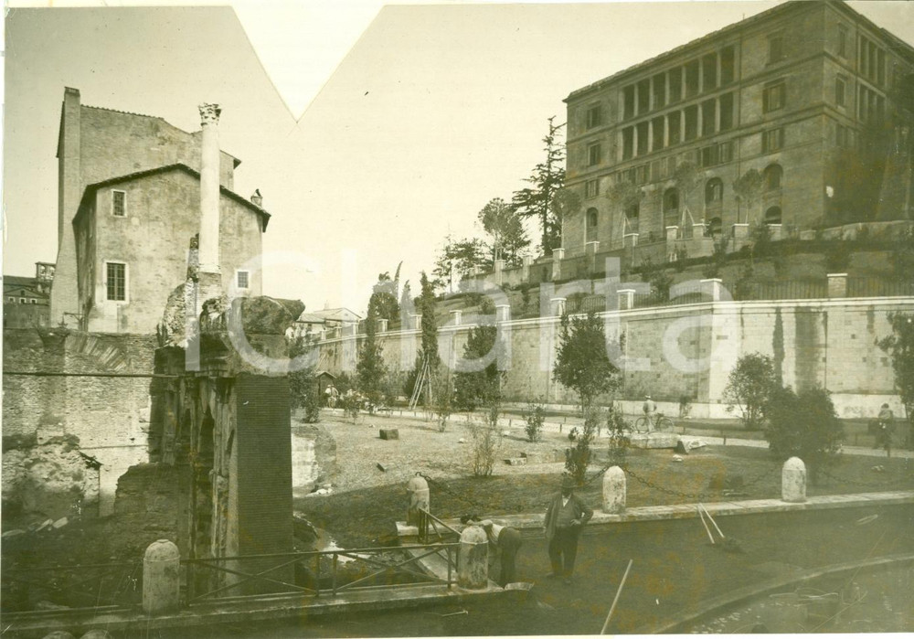 Fotografia d epoca originale 1933 ROMA Lavori di isolamento del CAMPIDOGLIO Fotografia DANNEGGIATA 1