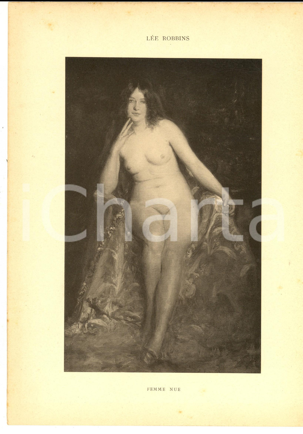 Stampa, bozzetto originale 1920 ca ARTE LÃ©e ROBBINS Femme nue Stampa 29x21 cm 1