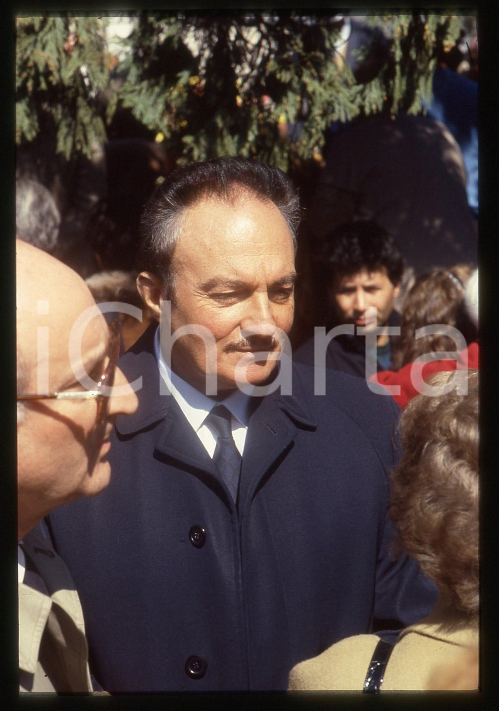 35mm vintage slide* 1986 MILANO Enio SINDONA al funerale di Michele SINDONA (2)